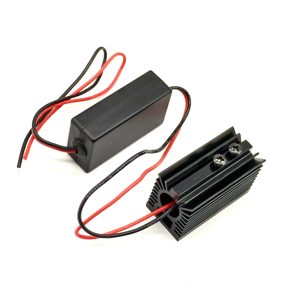 532nm 50mw 扇形緑色光レーザー ダイオード モジュール、ヒートシンク付き DC12V