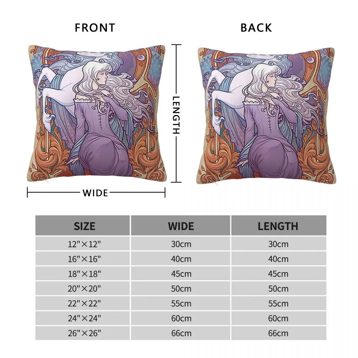 Lady Amalthea The Last Unicor Square Pillowcase Pillow Cover Polyester Cushion Zip Decorative Comfort Throw Pillow for Home Sofa