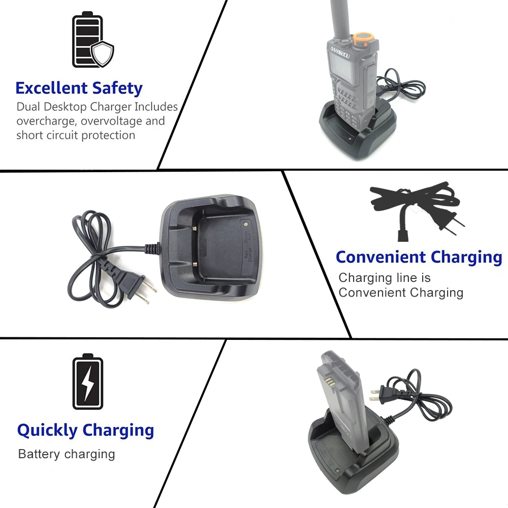 100% Original UV-K5 Battery Charger For ANYSECU/ Quansheng UV-K5 Cross-Band Intercom with NOAA Weather Alert