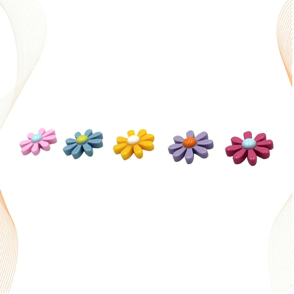 5 Pcs Small Daisy Fridge Magnet Eight Petals Stickers Resin Messenger