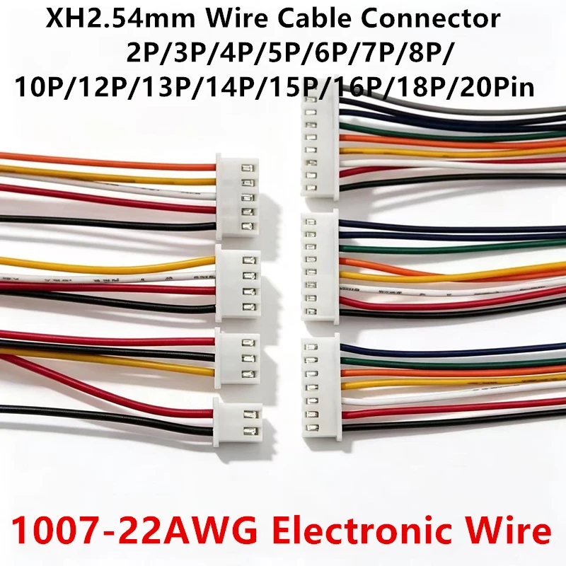 22AWG JST XH2.54mm Pitch Single/Double Head Wire Cable Connector 2P/3/4/5/6/7/8/10/12/13/14/15/16/18/20 Pin Plug Electronic Wire