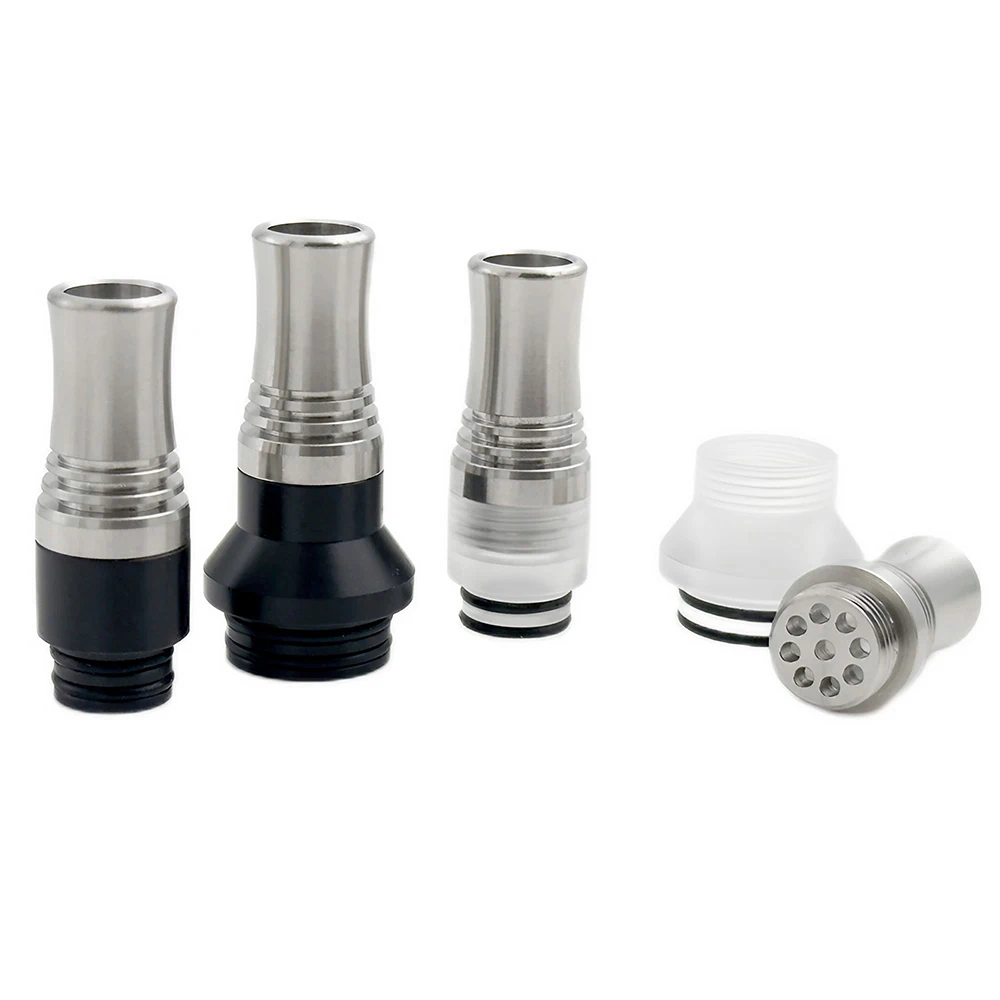 

9 Holes 810 510 Long Drip Tip Stainless Steel POM Prevent Split Flow Tank Slopping Mouthpiece