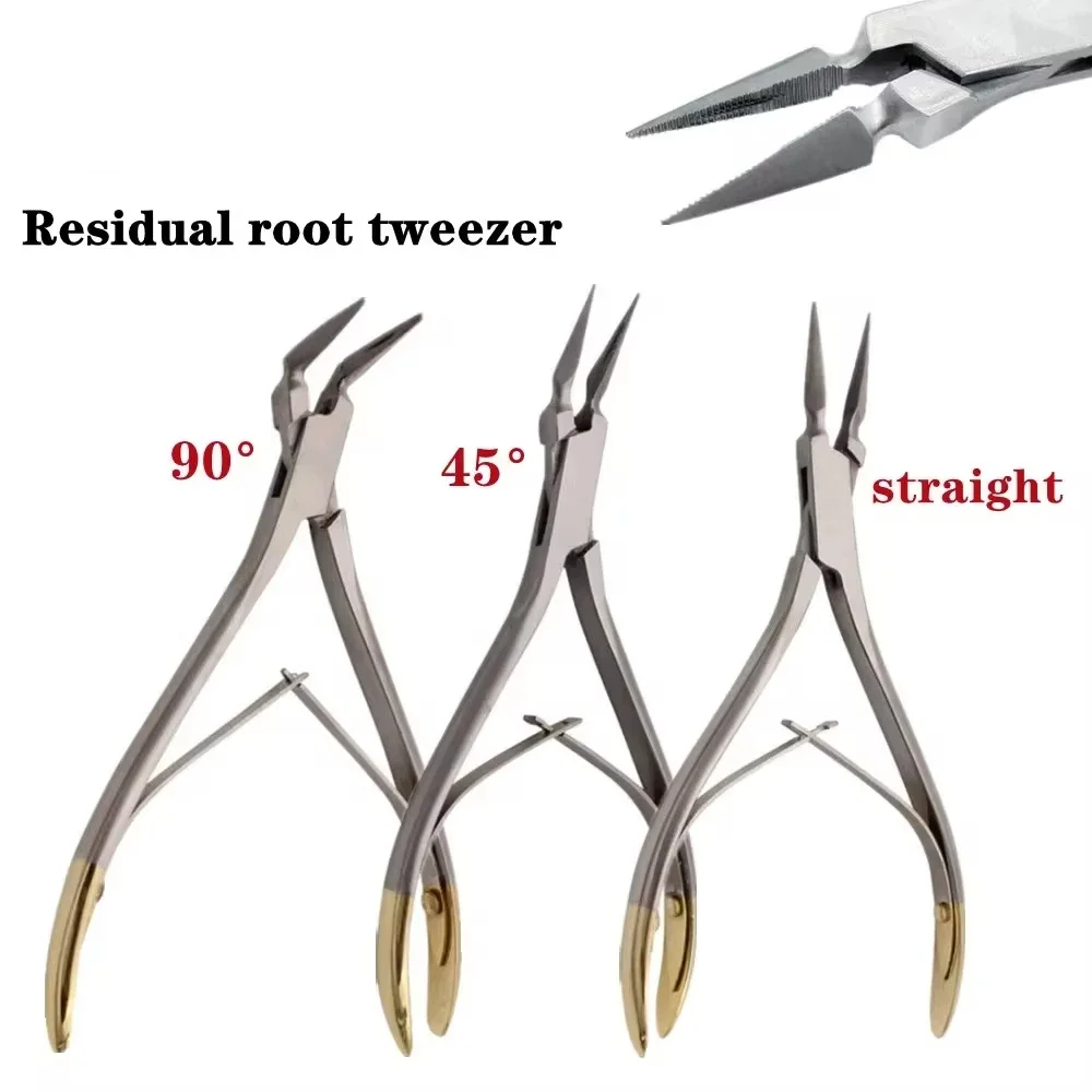 3pcs Dental Residual Root Tweezers Tooth Extraction Forceps Dentistry Pliers Teeth Fragment Minimally Invasive