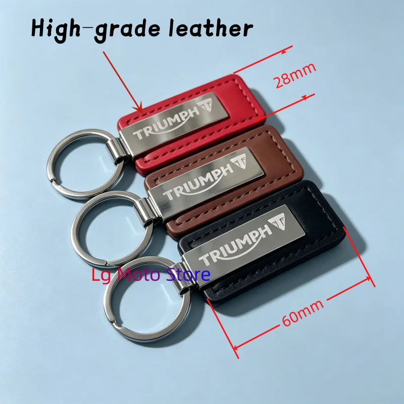 Motorcycle Keychain For Triumph Trident Sport Triple Tribute Tiger 900 1050 Triple 675 1050 Widget Ornaments  Leather Key Chain