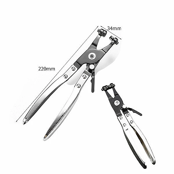 Bendable Hose Clamp Pliers for Auto Hose Bundle Removal - Swivel Drive Jaw Locking Tool for Ring-Type Flat-Band Clamps