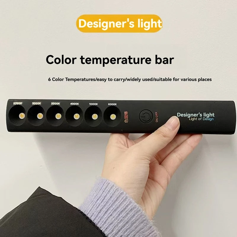 6 Modes Color Temperature Lamp Ick Rechargeable 2700KK6000K Photography Light Wand Light Tester Tool A