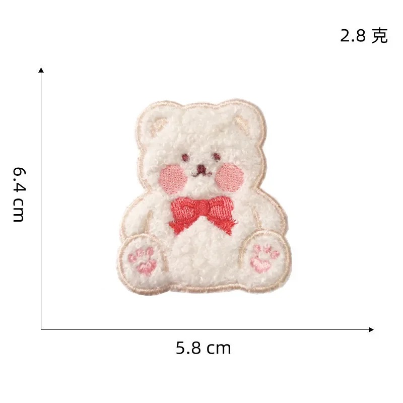 Imagem -02 - Patch Bordado de Luxo Rosa Urso Encaracolado Coelho Patas Lenço Acessório de Decoração de Roupas Faça Você Mesmo 20 Pcs Lot