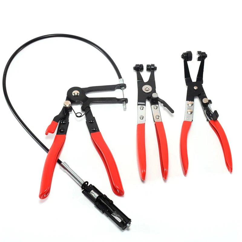 Car Accessories Flexible Wire Long Reach Hose Clamp Auto Pliers Removal Tools for Water Pipe Hose Flat Band Tube Repair Kit