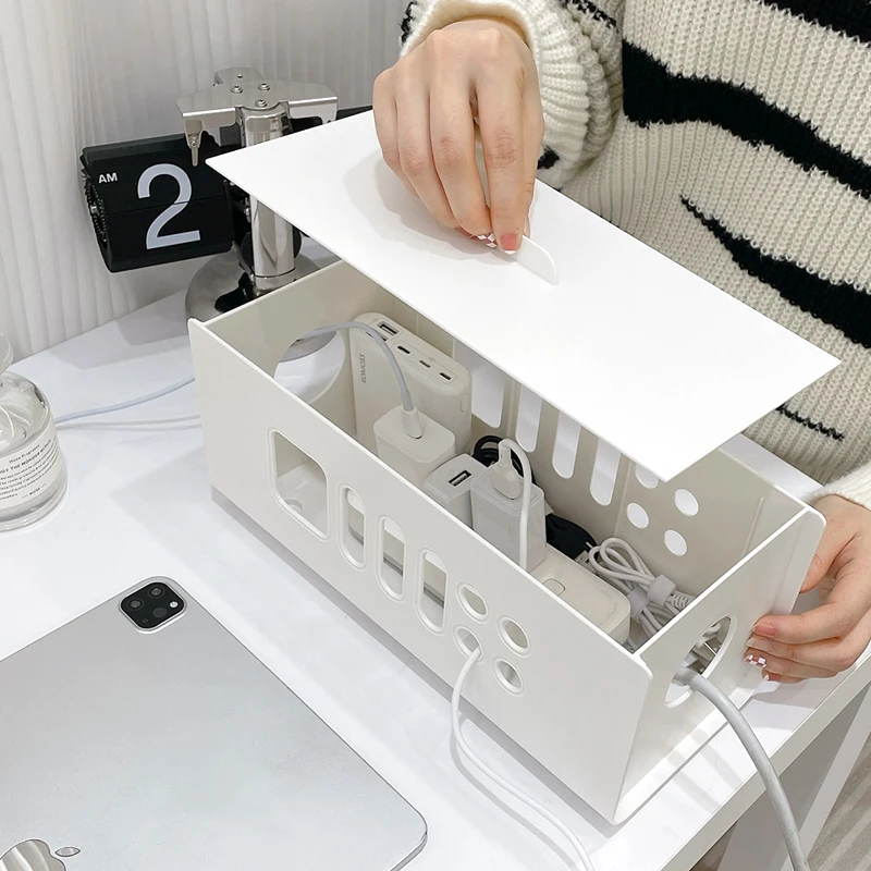 صندوق تخزين الكابلات متعدد الوظائف لوحة الطاقة إدارة الأسلاك المقبس سلك حالة سلامة غرفة المنزل شبكة خط صندوق تخزين