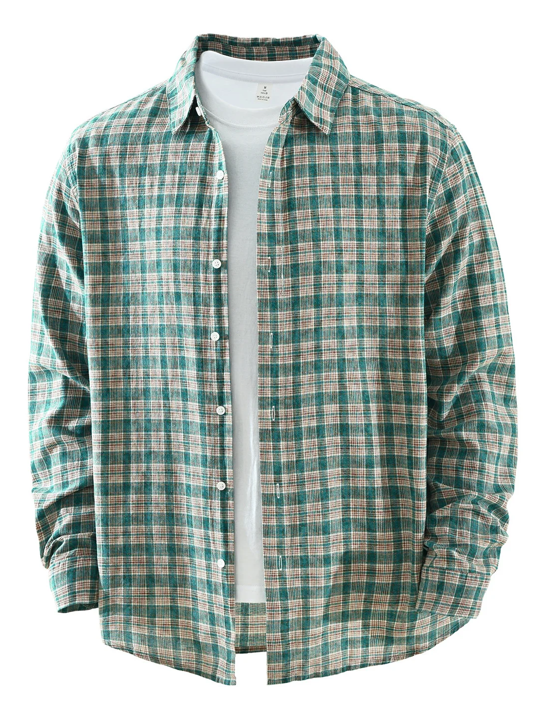 

Japanese Sle Long Sve Plaid Cotton irt Men's Faionable Casual Loose Collar up Top Artistic Loose irt Pure Cotton T...
