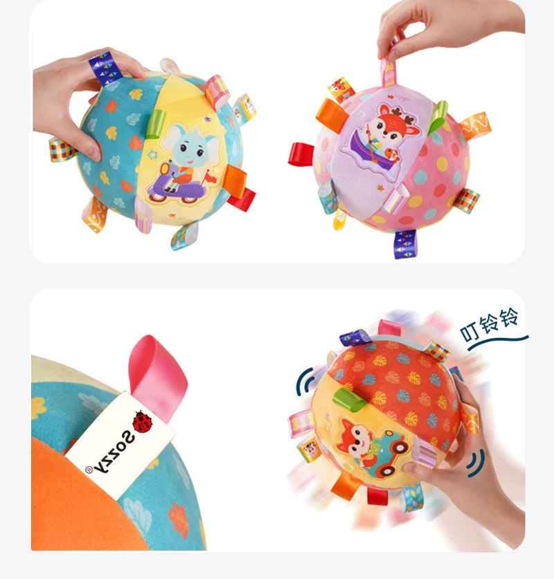 Baby Toys 0 12 Months Soft Plush Sensory Rattle Ball Toy for Newborns Cartoon Animals Interactive Toys Educational Toy Kids Ball