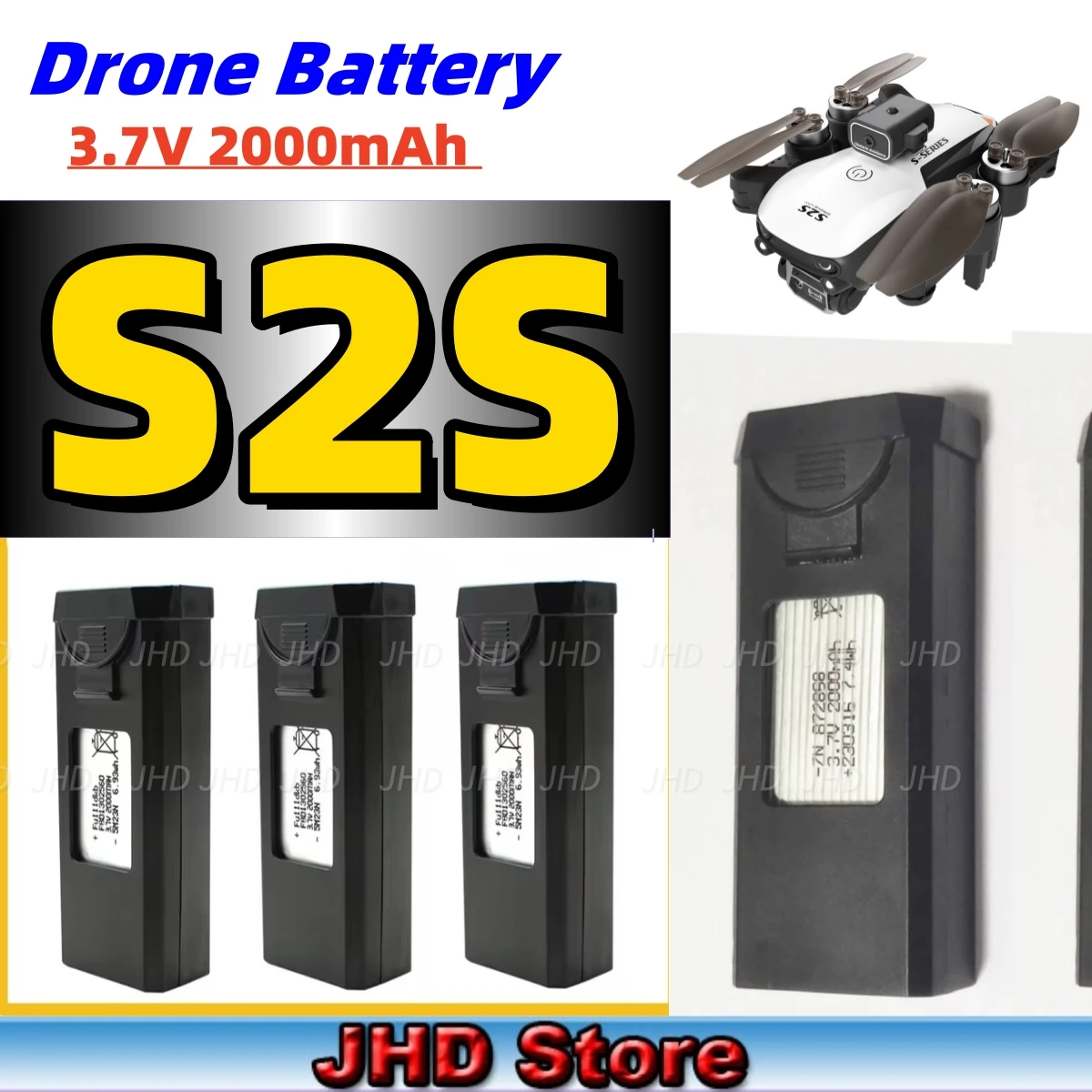 JHD 오리지널 LSRC S2S LS-S2S RC 쿼드콥터 미니 드론 배터리, 3.7V 2000mAh S2S 배터리 공급 업체