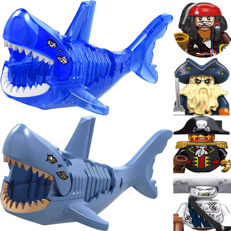 Ghost Captain Jack Sparrow Pirates Of The Caribbean Salazar Davy Jones Blackbeard Barbossa Figure Building Bricks Toys Gift