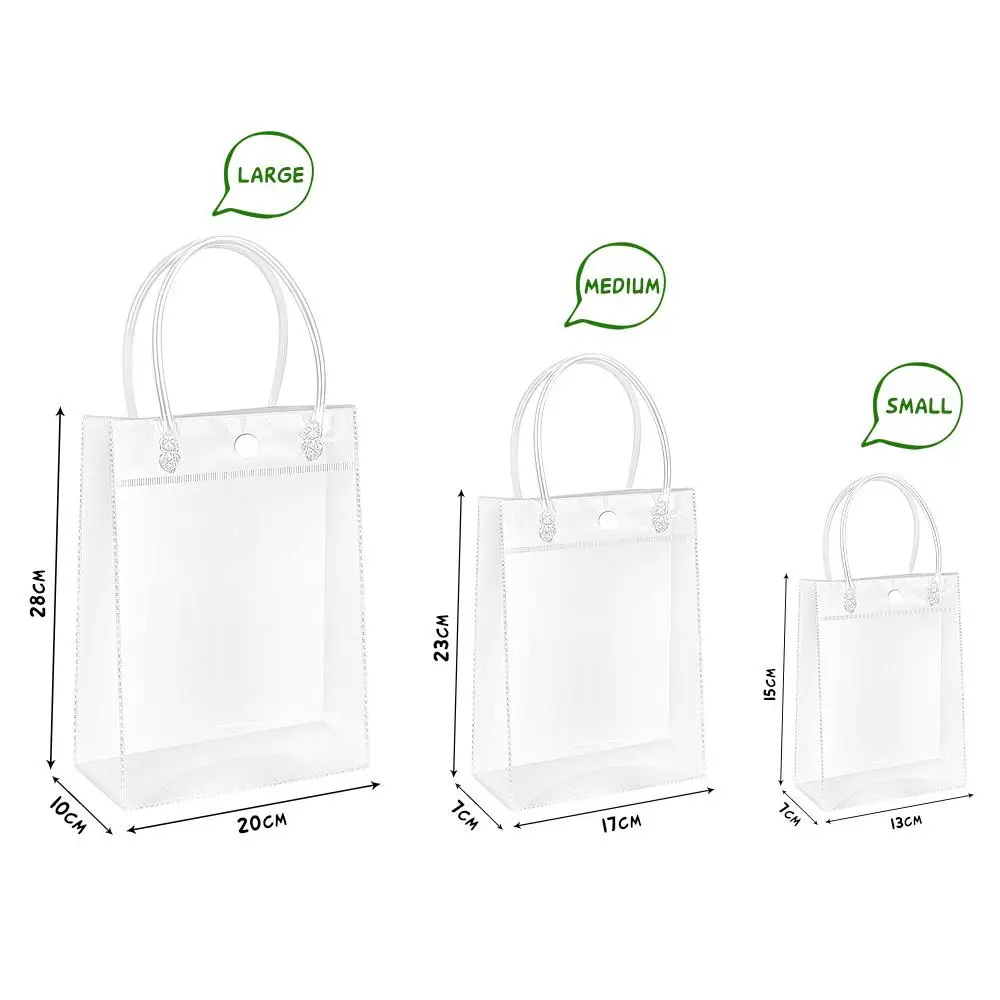 Women Clear Tote Bag PVC Transparent Handbag Shoulder Beach Travel Makeup Bags