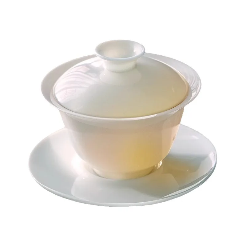 Porcelain Gaiwan Set White  Bowl Household Tea Cup Kung Fu Tea Set  Brewer Large 120ml 240ml