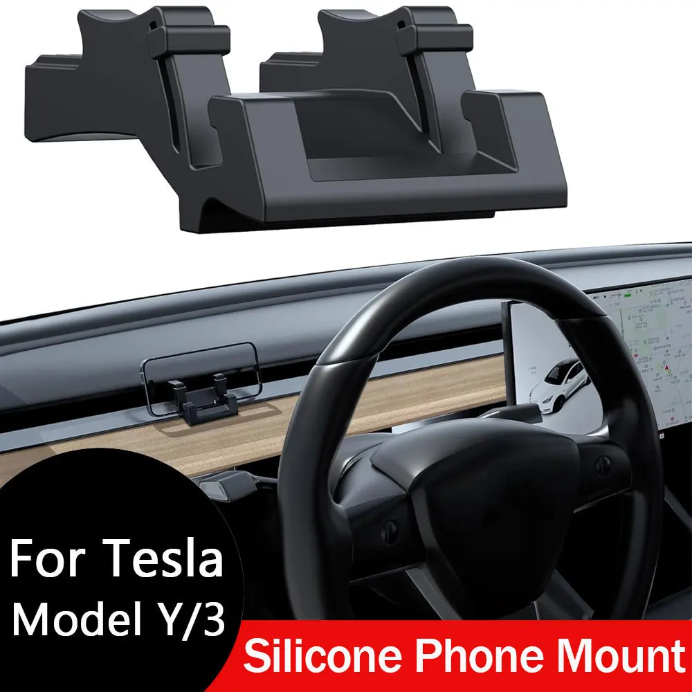 

Силиконовый держатель для телефона для Tesla Model Y 2020-2026 и Model 3 2017-2026. Также служит крючком для крепления к вентиляционному отверстию и держателем для солнцезащитных очков.