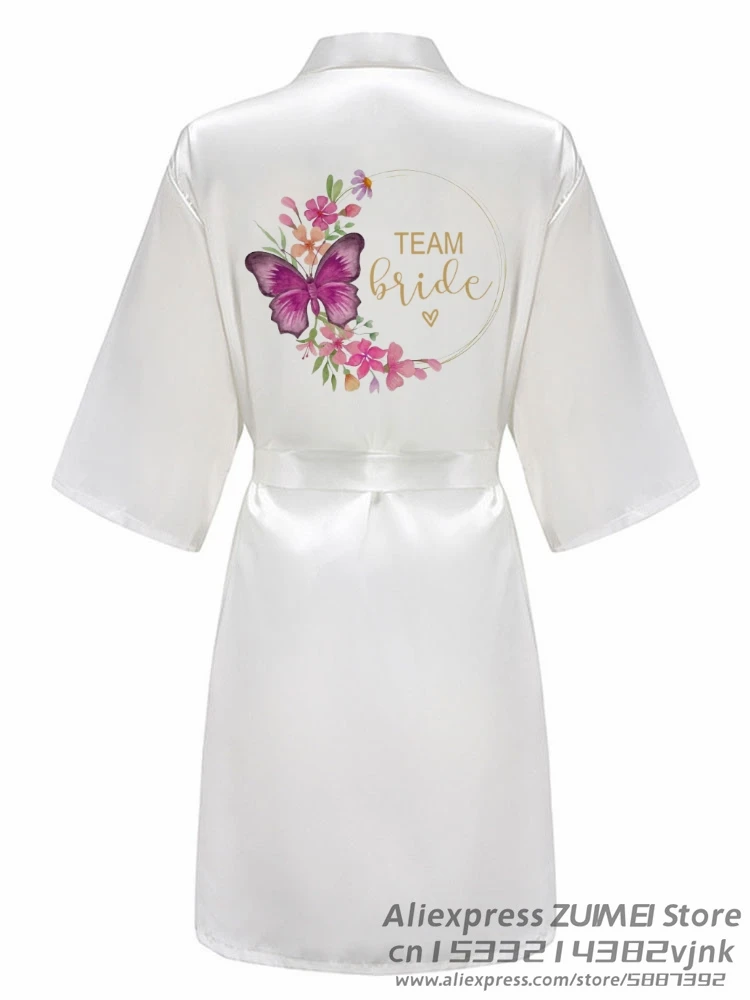 Floral Bachelorette Team Bride Wedding Party Funny Women Wedding Dressing Gown Bathobe Bridal Party Robes Bridesmaid Robes gift