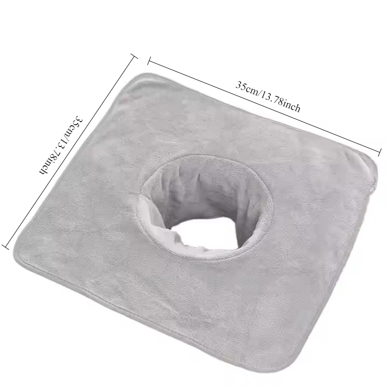 Carré 35*35 cm velours épaissi beauté SPA Table de Massage rabotage serviette de visage avec visage Berath trou SPA Massage couvre-lit serviette