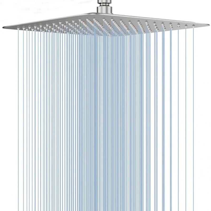 

304 Stainless Steel Top Spray Head Brushed Square Shower Head Rain Shower Head 8 Inch Metal High Pressure Large Shower Head
