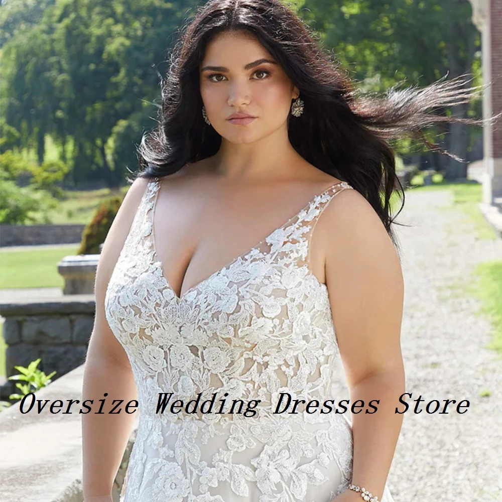 Vestidos de casamento sem alças, sem mangas, em linha A, plus size, vestidos de noiva com renda, marfim