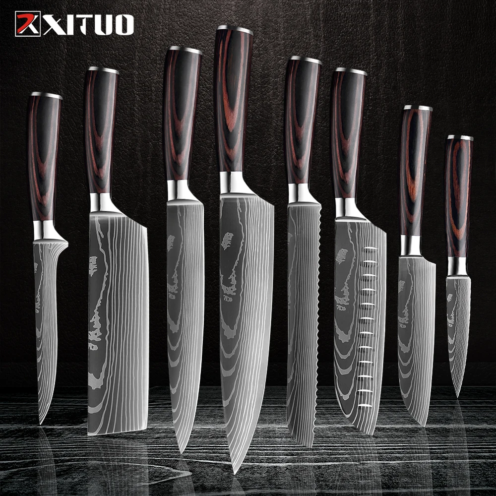 

XITUO Kitchen Chef Knives Set High Carbon Stainless Steel Sharp Boning Steak Knife Slicing Santoku Chef knife Cooking Tool