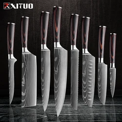 Xituo cozinha chef facas conjunto de aço inoxidável alto carbono afiada desossa faca bife sântoku chef faca ferramenta de cozinha