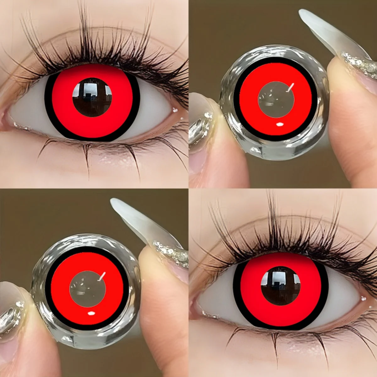 VISUASHOW Anime Cosplay Farbige Kontaktlinsen für Halbjährlichen Gebrauch 1 Paar Blind-Block Farbige Augenlinsen für Party- und Halloween-Make-up – Detail 11