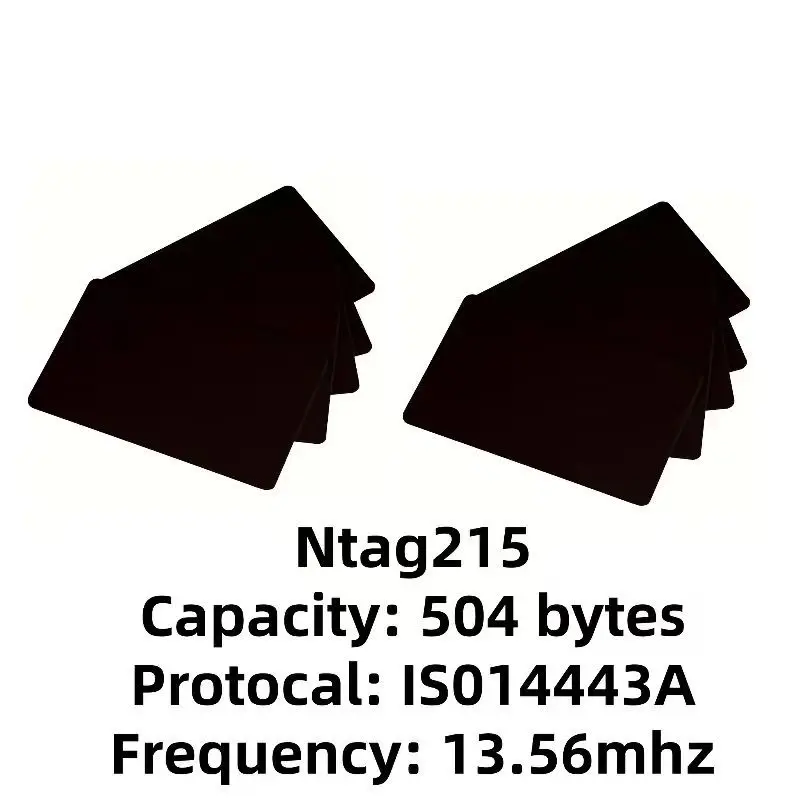 NTAG215 50PCS Black NFC Coin Tags 13.56MHz 504Bytes Rewritable Tags for TagMo Game DIY Shortcuts