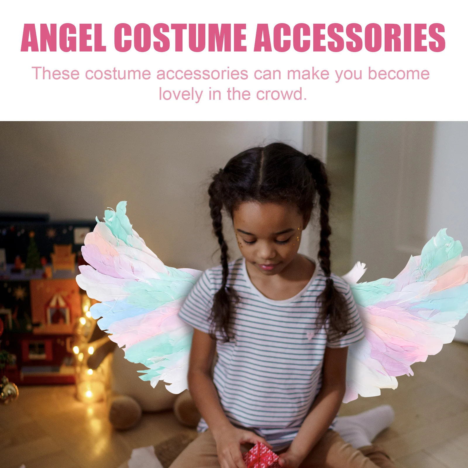 

1 комплект, повязка на голову с крыльями, костюм волшебной палочки, комплект для девочек, косплей, фестиваль, вечерние принадлежности, костюм с крыльями феи, крыло