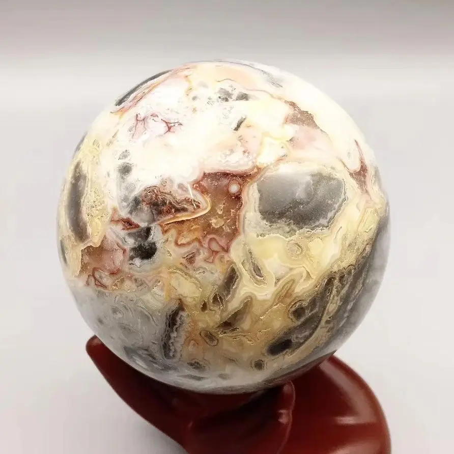 

Мексиканский сумасшедший Агат, натуральный камень, шарообразный Агат, полировка, энергия, здоровье и красота, украшение для сада, привязка, лечение алтаря, 7 см