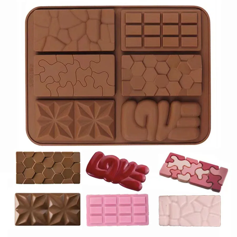 1pc Chocolate Mold 3D Silicone Mold Dubai Chocolate Mold Chocolate bar Mold Candy Fondant Mold Baking Tools Kitchen Accessories