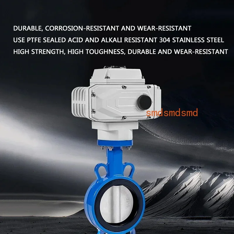 Electric Butterfly Valve D971X-16Q Wafer Type Water Valve Ptfe Stainless Steel Ductile Iron Regulating Valve