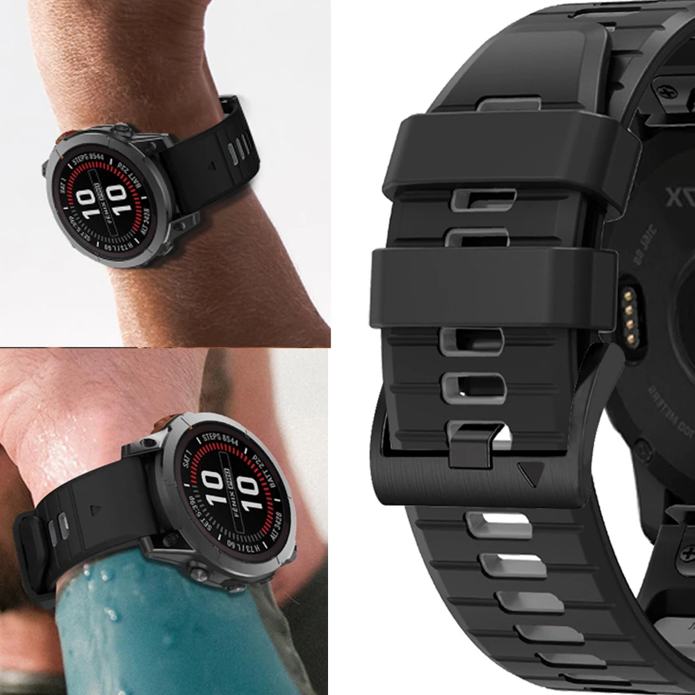 22MM 26MM Silikon Armband Für Garmin Fenix 7 7X 6X 6 Pro 5 5X Plus Epix Gen2 Enduro 3 Handgelenk Strap Fenix 8 E QuickFit Armband