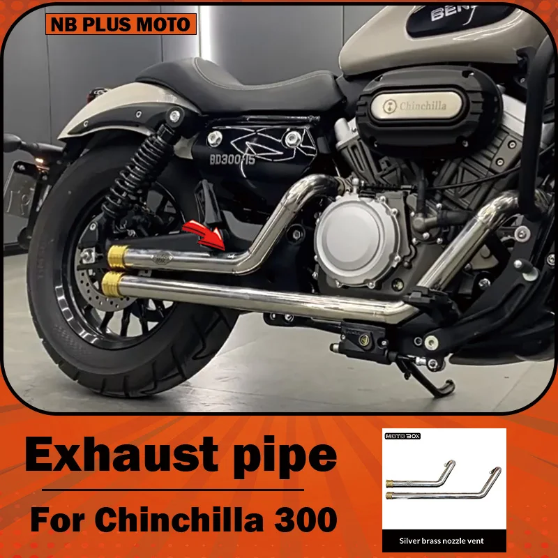 【Premium】For Chinchilla 300 modified with brass mufflers for a retro-style dual-exhaust system on the right side. High-quality,