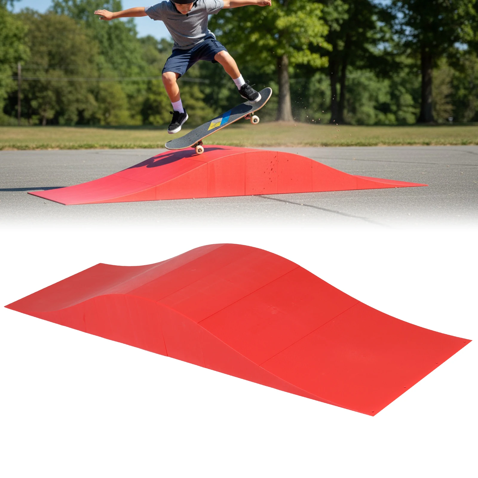 

Modular Wave-Style Ramp 70 Inches Long with Load Capacity of 330lbs Skates Outdoor Sports Ramp for Scooters Boys Girls Beginners
