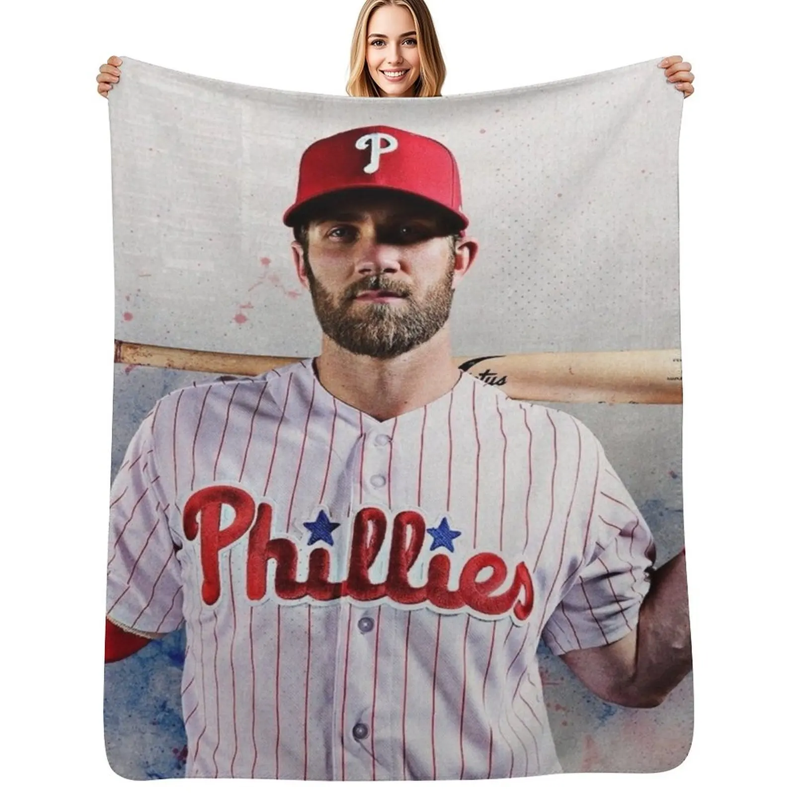 

Bryce Harper Throw Blanket Spring Fall Cozy Throw Blanket for Couch