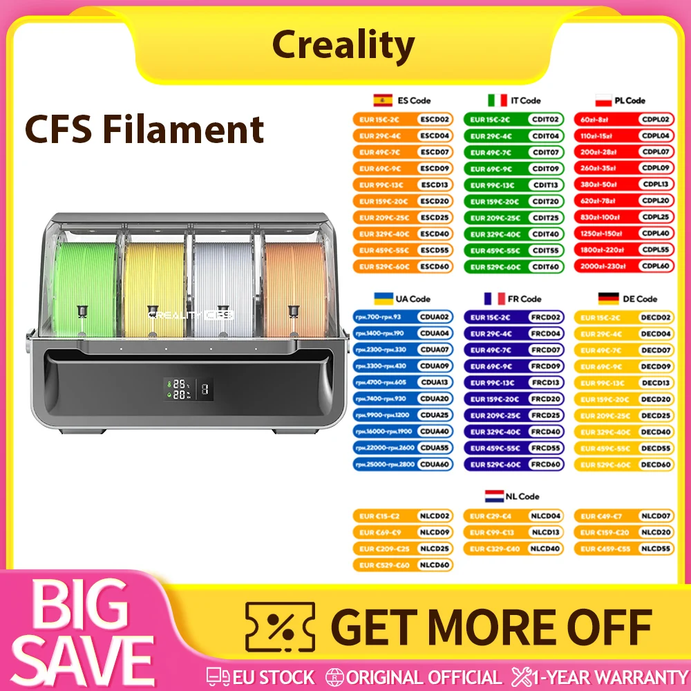 Système de filaments Creality CFS, stockage de filaments anti-humidité, prend en charge 4 appareils parallèles pour l'impression 16 couleurs, pour imprimante 3D Creality K2 Plus, prise en charge de la