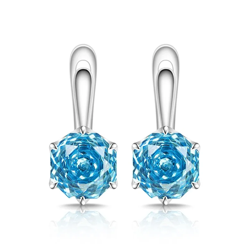 925 Sterling Silber Stilvolle Einfache Rosenschliff Hochkarätige Diamant-Damenohrringe Ohrclips Geburtstagsgeschenk – Detail 12