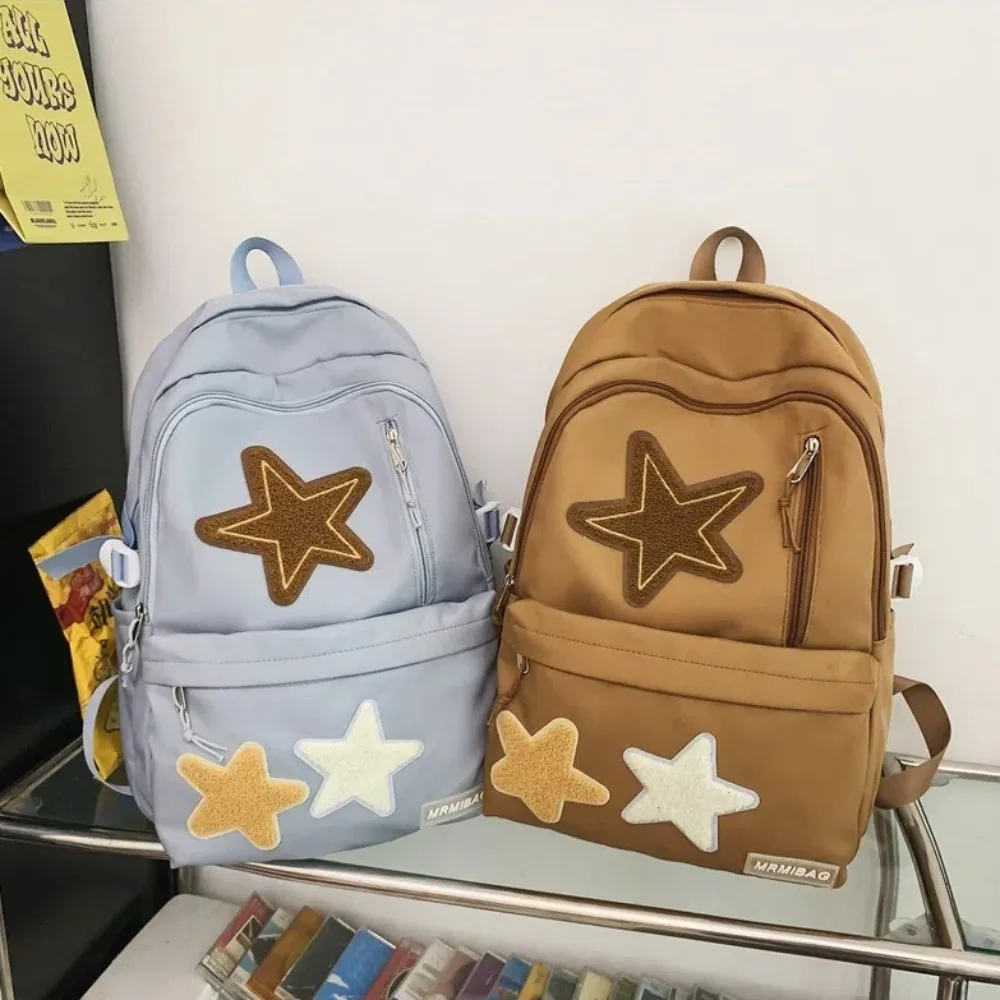 New Large-capacity Students Backpacks Waterproof Star Pattern Travel Backpack Wear Resistant School Bag Adults