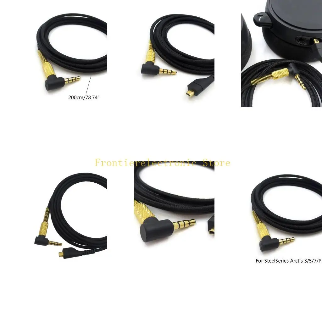 G8DB Detachable Gaming Headphone Cable 2M 78 inch Long for Arctis 3 5 7