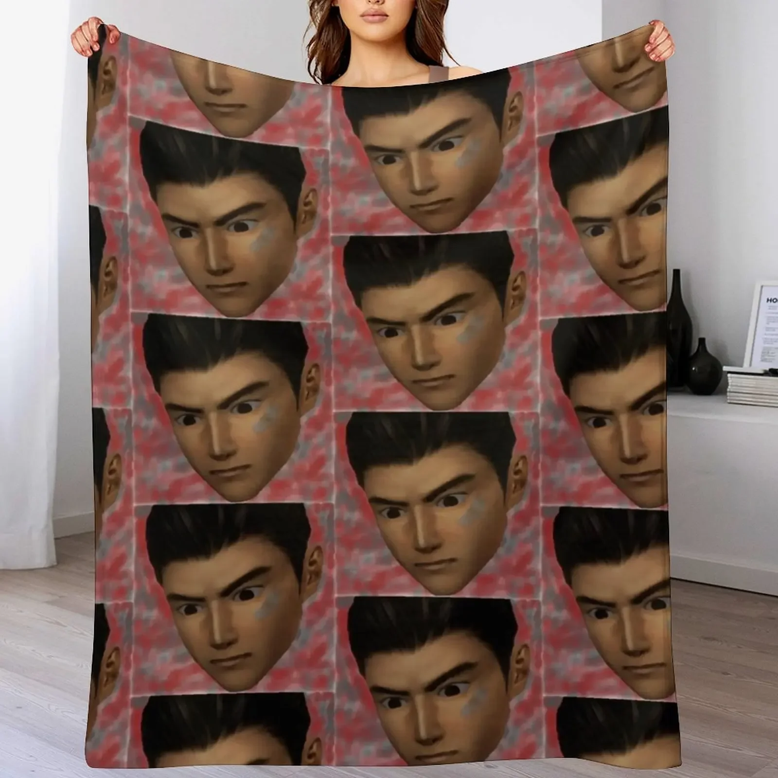 

Shenmue: Ryo Crazy Eyes Oil Painting Throw Blanket Designers valentine gift ideas Sleeping Bag Blankets