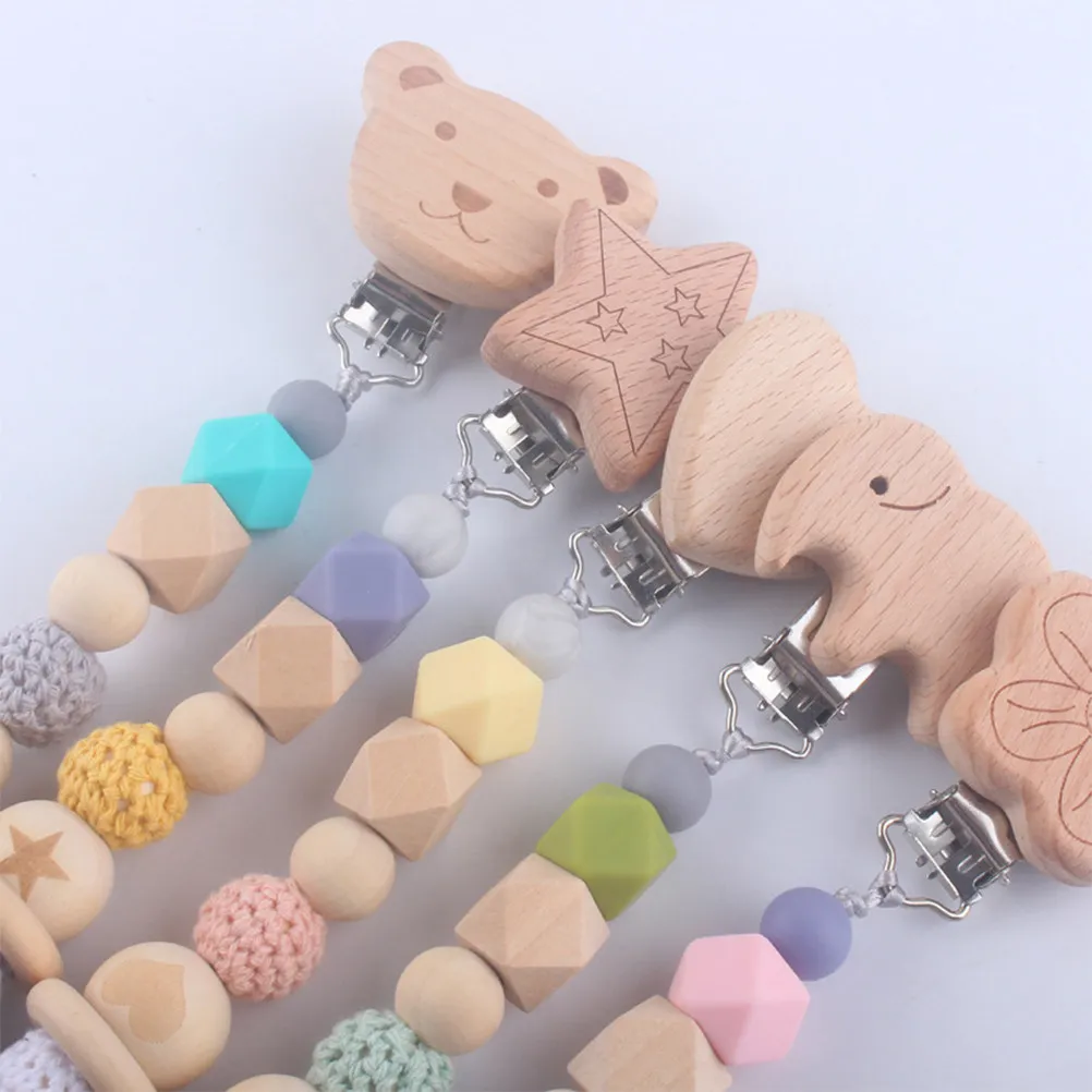 1Pcs Premium Silicone Pacifier Chain Clip for Baby Infant Toddler Safe Anti-Drop Soother Holder Neat Design Moderate Length
