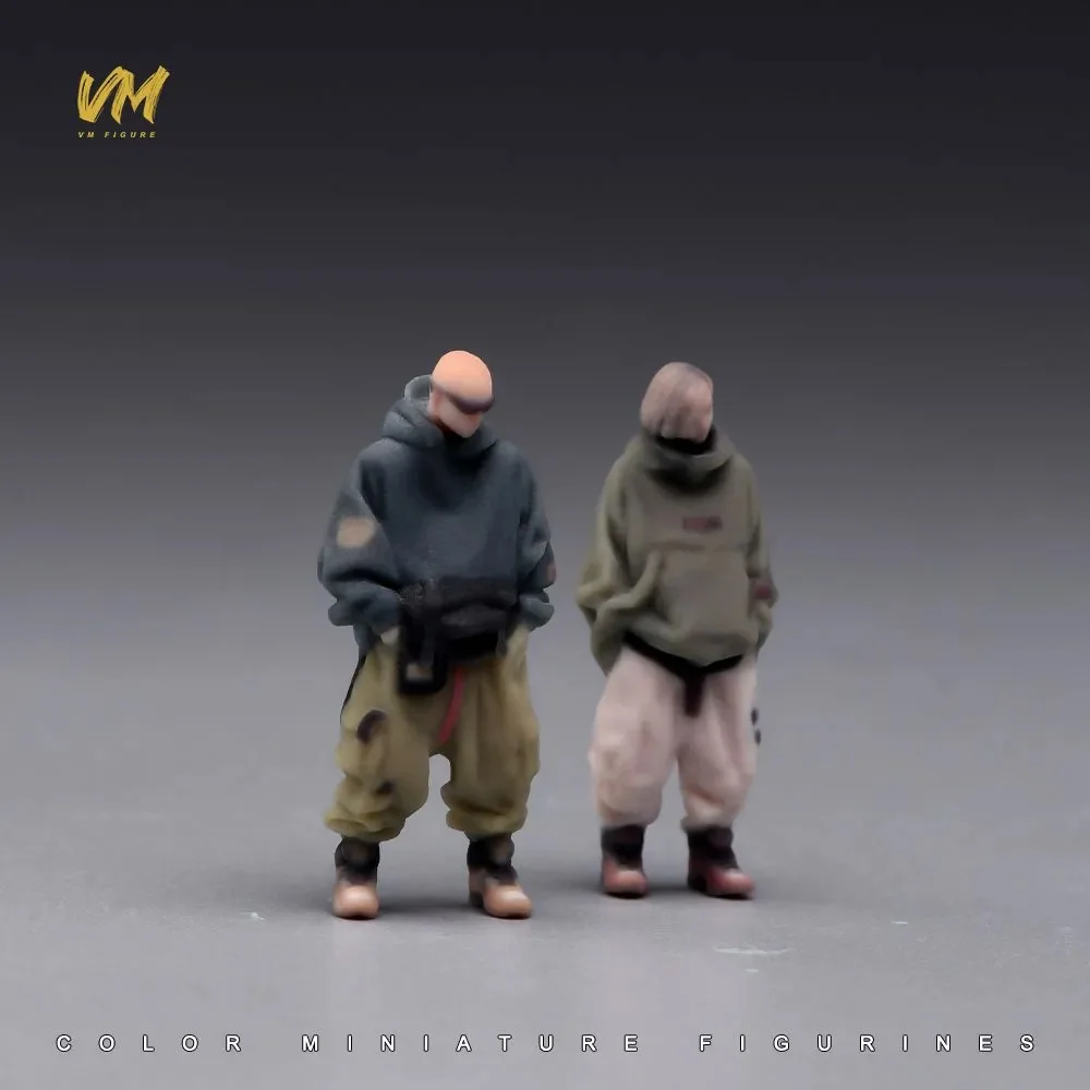 Vm 1/64 Scale Industrial Style Cool Couple Miniature Ornaments 3D Color Print Resin Figures Scene Model Decorations - view 2