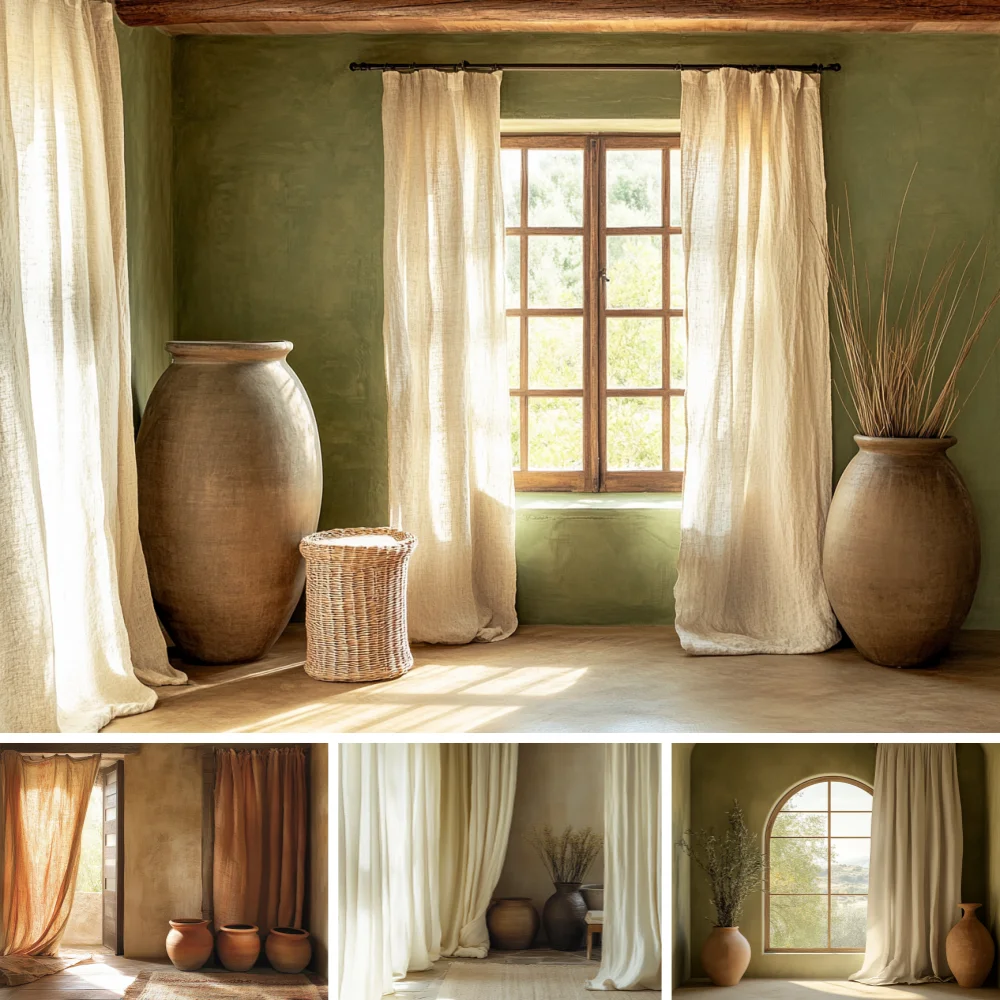 Photography Background Boho Green Room Texture Wall Window Child Birthday Maternity Family Portrait Decor Backdrop Photo Studio
