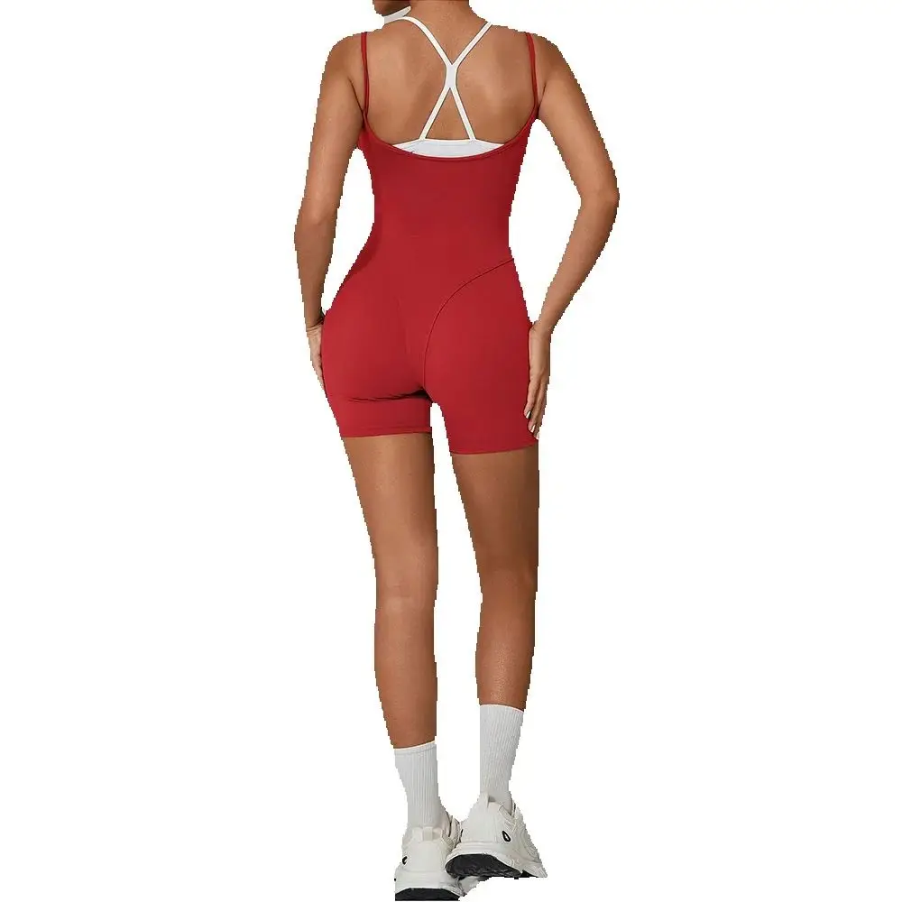 Short Sports Jumpsuit Sleeveless Gym Set Women Tracksuit Yoga Clothes Rompers Workout One-piece Suit Female Outdoor Bodysuits