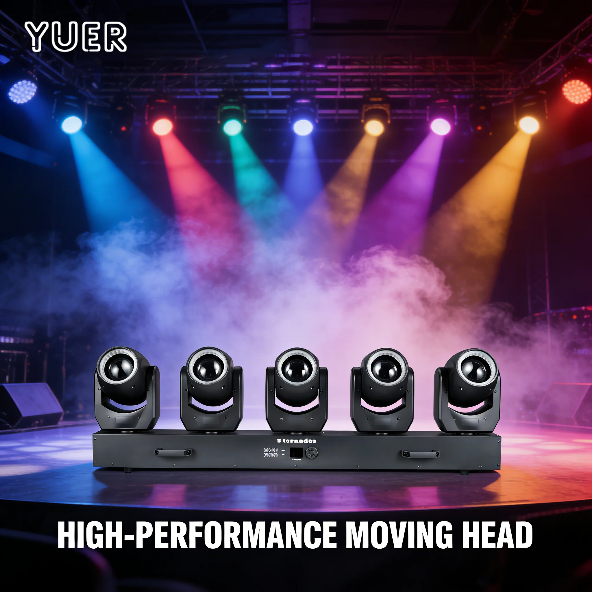 

Светодиодный вращающийся прожектор YUER 120W с функцией DMX512, звуковым управлением, RGBW, для дискотек, свадеб, клубов и мероприятий.