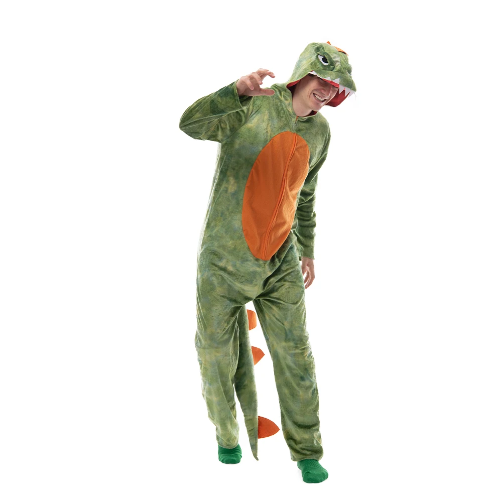 Disfraz de dinosaurio Jurásico para adultos, disfraz de Halloween, pijamas de animales para hombres y mujeres, vestido de lujo para carnaval, Pascua y Purim