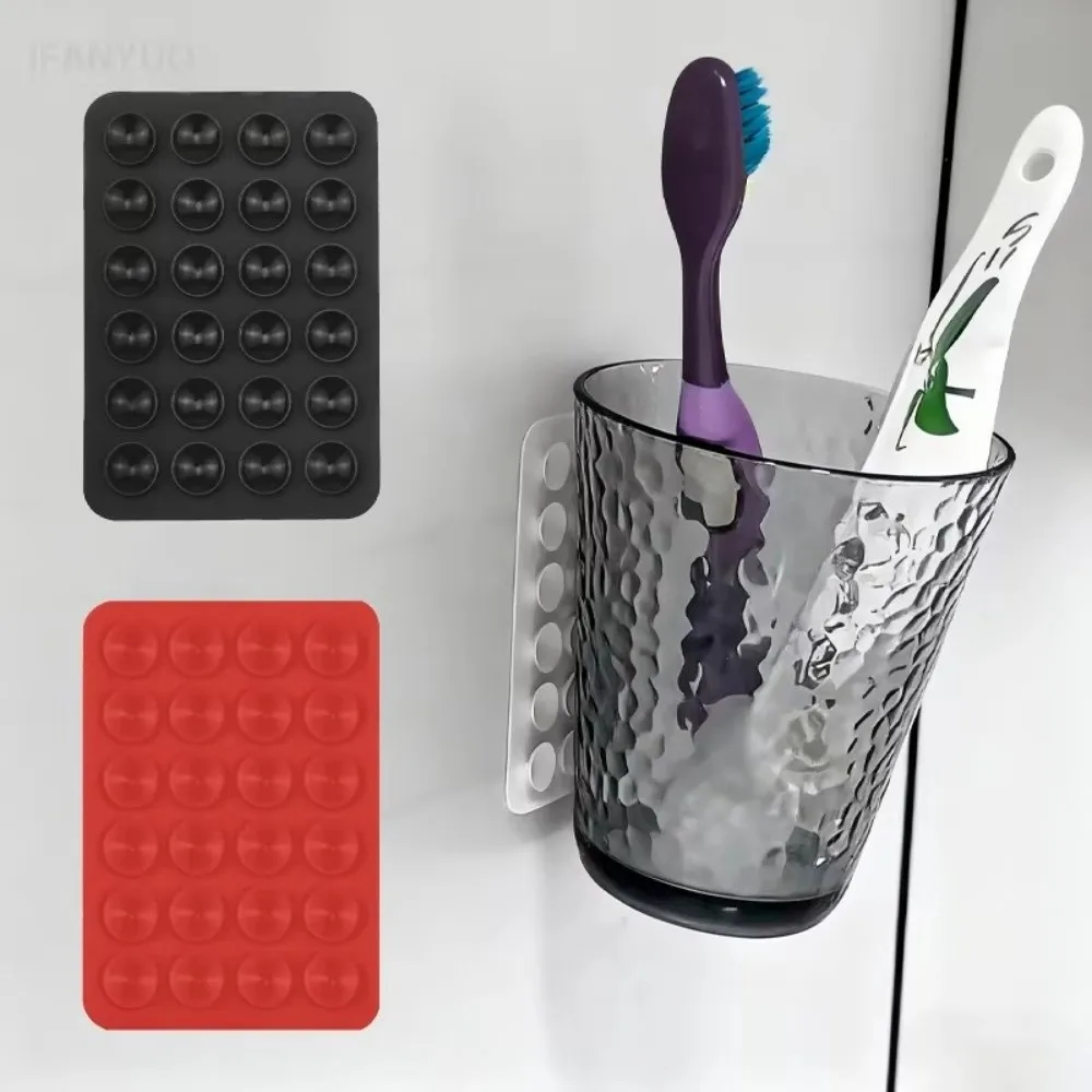 

Adhesive Silicone Suction Pad Suction Cup Bracket Durable Silicone Rubber Sucker Pad Multifunction 24Square Suction Cups