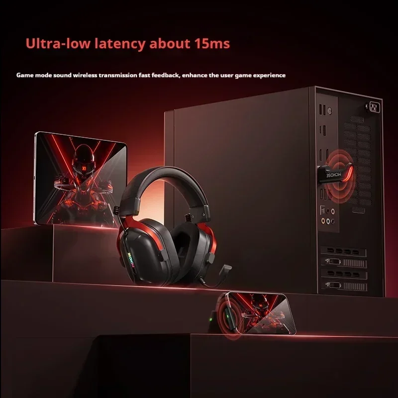 MCHOSE S9 Wireless Bluetooth Head-mounted E-sports Earphones  Aluminum Alloy Head Beam Hifi Sound Stereo Custom Gamer Earphones