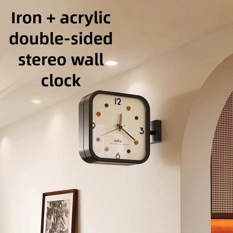 Wohnzimmer Eckuhren Wandmontage Doppelseitige Restaurant Wanduhren Moderne Geräuschlose Luxus Designer Uhr Home Decor